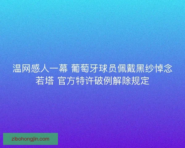 温网感人一幕 葡萄牙球员佩戴黑纱悼念若塔 官方特许破例解除规定 温网感人一幕 葡萄牙球员佩戴黑纱悼念若塔 官方特许破例解除规定