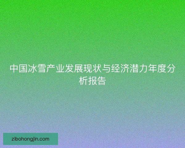 中国冰雪产业发展现状与经济潜力年度分析报告 中国冰雪产业发展现状与经济潜力年度分析报告